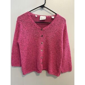 Vintage MCX Signature Vibrant Pink Womens Cardigan Size Medium